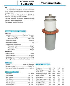 Tube d'oscillation à triode électronique RF FU3500C d'origine chinoise BEIJING, tube de puissance pour machine haute fréquence - Product Image 2