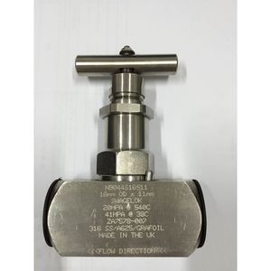วาล์วเข็มยี่ห้อ Yuzhou Machinery ขนาด 16 มม. OD x 11 มม. ปรับแรงดันสูงได้ สำหรับควบคุมทิศทางการไหลของน้ำแบบทางเดียว - Product Image 1
