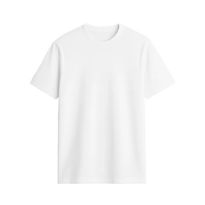 Camiseta de punto de algodón para hombre, cuello redondo, peso medio, suave, ajuste regular, sin etiqueta, costuras de hombro reforzadas, ecológica - Product Image 3