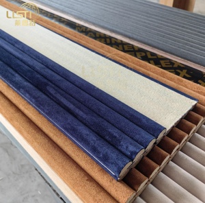 <span class=keywords><strong>Panneau</strong></span> mural flexible en tissu velours suédé bleu et cuir, idéal pour la tête de lit de chambre à coucher, design graphique 3D - Product Image 1