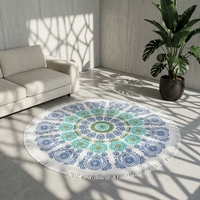 Sand Free Round Towels Microfiber Printed Beach Towel with Tassel