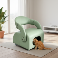 Fauteuil lounge en peluche pour animaux de compagnie, abri pour chat, fauteuil partagé humain-animal avec tunnel pour chambre et salon, vente en gros