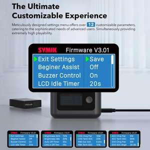 Chargeur de <span class=keywords><strong>batterie</strong></span> SYMIK en gros pour <span class=keywords><strong>GoPro</strong></span> HERO13 Hub de charge noir Gestionnaire d'alimentation portable avec chargeur d'écran LCD de 1.47 pouces - Product Image 3