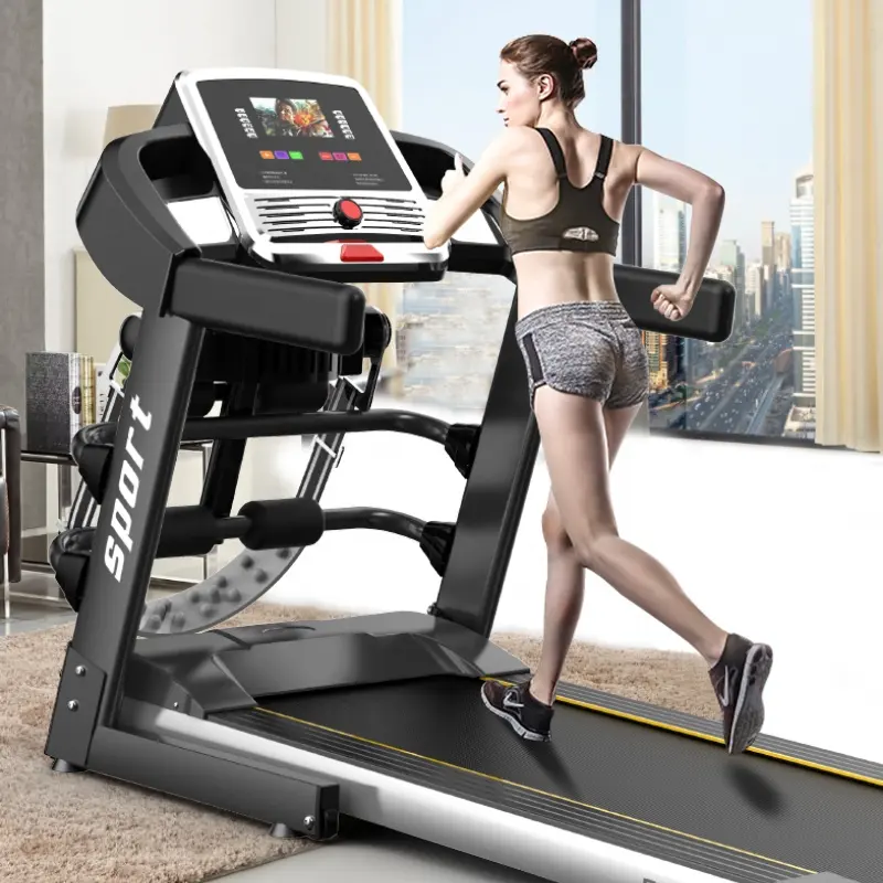 Cinta de correr eléctrica plegable para uso doméstico, cinta de correr para uso en interiores, gimnasio de alta resistencia, LCD, profesional, 2022