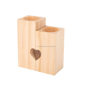 Bougeoirs de table bougeoir Unique bougeoir en bois de manguier pour décoration de table fête en bois faite à la main - Product Image 1