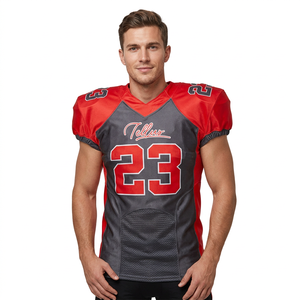 Individuelles Design Logo Wärmeübertragungsdruck Basketball American Football Trikot Unisex Sportbekleidung Boxy T-Strap Kurzarm Schnelltrocknend - Product Image 3
