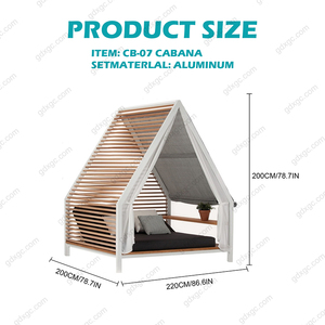 Lit de soleil de jardin en aluminium, petit lit de jour extérieur avec coussins pour utilisation en hôtel - Product Image 4