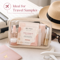 Sachets d'échantillons de crème pour soins de la peau avec fermeture éclair et logo personnalisé, en aluminium, scellés sur trois côtés, emballages cosmétiques sur mesure