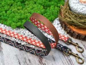 Motif 5 pieds, personnalisé avec doublure en cuir, concepteur de chien imprimé, laisse pour animaux de compagnie pour chiens petit moyen grand chiot - Product Image 3