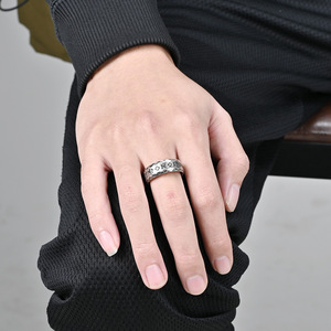 Anillos de Joyería Fina para Hombre, Anillo de Plata Antiguo, Anillo Vikingo Vintage, Anillo de Acero de Titanio <span class=keywords><strong>Juve</strong></span>, Venta al por Mayor de Moda - Product Image 6
