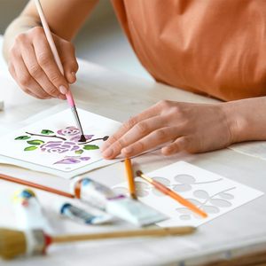 Pochoirs pour petites plantes à fleurs de 3 pouces pour <span class=keywords><strong>peinture</strong></span> sur bois, modèle de <span class=keywords><strong>peinture</strong></span> artisanale pour décoration murale, 66 pièces - Product Image 4