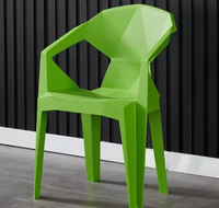 Chaise de salle à manger robuste en plastique épaissi avec dossier moderne pour bistrot, barbecue, salle de jeux, maison, extérieur, patio