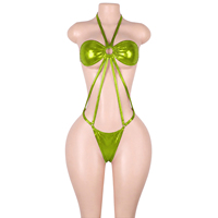 Tenues de danse exotiques pour strip-teaseuses, combinaisons de performance à lacets, bodysuits de rave, lingerie sexy, vêtements de club, tenue de festival une pièce