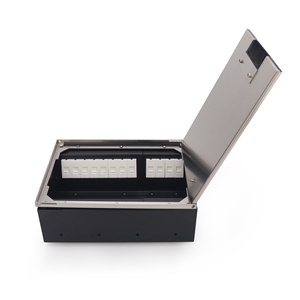 Caja de Piso Empotrada de Acero Inoxidable con Puertos Duales de Energía y Datos para Uso en Oficina, Altura Ajustable - Product Image 5
