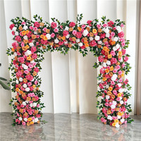 Herfst vierkante bloemenboogdecoratie Kunstmatige boogbloemarrangement voor bruiloft, feest, evenement achtergrond (frame niet inbegrepen)