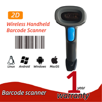 Escáner de Código de Barras Inalámbrico 2.4G, Lector de Códigos de Barras 2D, Adecuado para Supermercados y Tiendas de Conveniencia