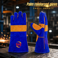 Gants de soudage en cuir de vachette résistants à la chaleur, robustes, anti-abrasion et ignifuges pour le soudage industriel