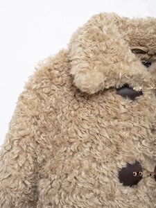 Fall/Winter New Arrival Women's Clothing <b>Rope</b> Knot Buckle Fleece Top Collared Outerwear Fashion - Product Image 5