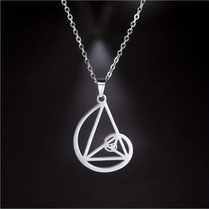 Collana in Acciaio Sterling 925 con Pendente Geometria Sacra e Numero di Fibonacci, Gioiello Scientifico di Biologia e Psicologia per Donne - Product Image 2