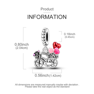 Collezione MULA Silver Fashion san valentino-bicicletta mongolfiera pedanti con zirconi gioielli classici per matrimoni feste - Product Image 4