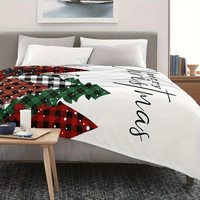 Nouveau design Plaid arbre de noël forêt doux flanelle polaire couverture hiver joyeux noël couverture personnalisée pour décorer la maison canapé