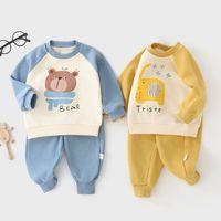 Ensemble pull et pantalon en coton doux deux pièces pour bébé, fille et garçon, tenue printemps-automne, nouveau style tendance