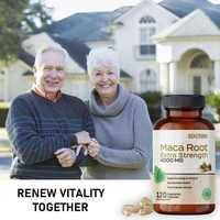 Capsules d'extrait de racine de maca naturelle de haute pureté, complément alimentaire sain pour hommes forts, capsules de maca extra puissantes pour adultes