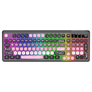 ซวนหยินหู K98 คีย์บอร์ดไร้สาย 104 คีย์ RGB แบ็คไลท์สำหรับเล่นเกมสำนักงาน USB ประเภท C ตั้งโปรแกรมได้ - Product Image 3