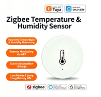 Détecteur de température et d'humidité Zigbee rond, thermomètre intelligent d'intérieur Tuya, appareil intelligent pour la maison