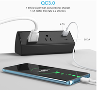 Multiprise de bureau à fixation par pince avec port USB-C 18W, prises de charge rapide 12A, prise à fixer sur le bord de table ou la jambe pour la salle de conférence, le bureau à domicile