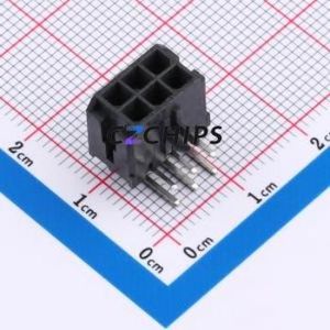 ZX-MX3.0-2-3PWZ Wire-to-Board Pin Header Bent Lead Through Hole,P=3mm Connector 2x3P 3mm Right Angle Insert Micro-Fit (MX 3.0) - Product Image 1