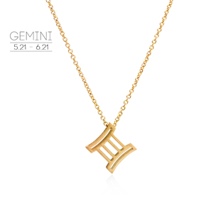 Collier pendentif signe du zodiaque creux en fil métallique, inspiré du <span class=keywords><strong>horoscope</strong></span> 3D, en acier inoxydable plaqué or, vente en gros - Offre Spéciale - Product Image 2