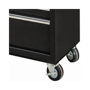 46-Inch Black Metal <b>Tool</b> Storage Roller Cabinet with 9 <b>Drawers</b> Wooden Workbench and 4 Casters for Garage Workshops - Product Image 6