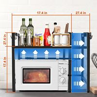 Estante Ajustable de Acero al Carbono para Horno de Microondas, de 3 Niveles, Expandible, Organizador de Almacenamiento para Cocina, Ahorrador de Espacio para Encimera