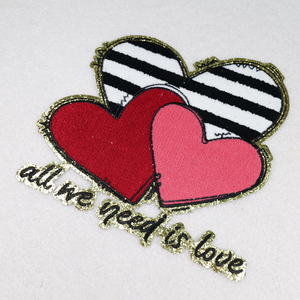 New Popular <b>Sew</b> <b>on</b> Embroidery <b>Patches</b> for Clothing Heat Transfer Big Hearts Chenille Valentines <b>Patches</b> - Product Image 1