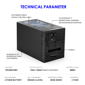 Có thể sạc lại Xe máy điện 48V 51.2V 20Ah 30Ah 50Ah <span class=keywords><strong>Lithium</strong></span> <span class=keywords><strong>Ion</strong></span> LiFePO4 pin 1000W 2000W pin BMS Xe tay ga xe máy - Product Image 3