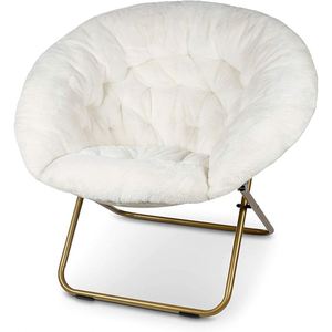 Modern Plush Moon <b>Chair</b> with Waterproof Fabric-Eye-catching Accent for Office <b>Bedroom</b> Hotel or Dining Areas - Product Image 3