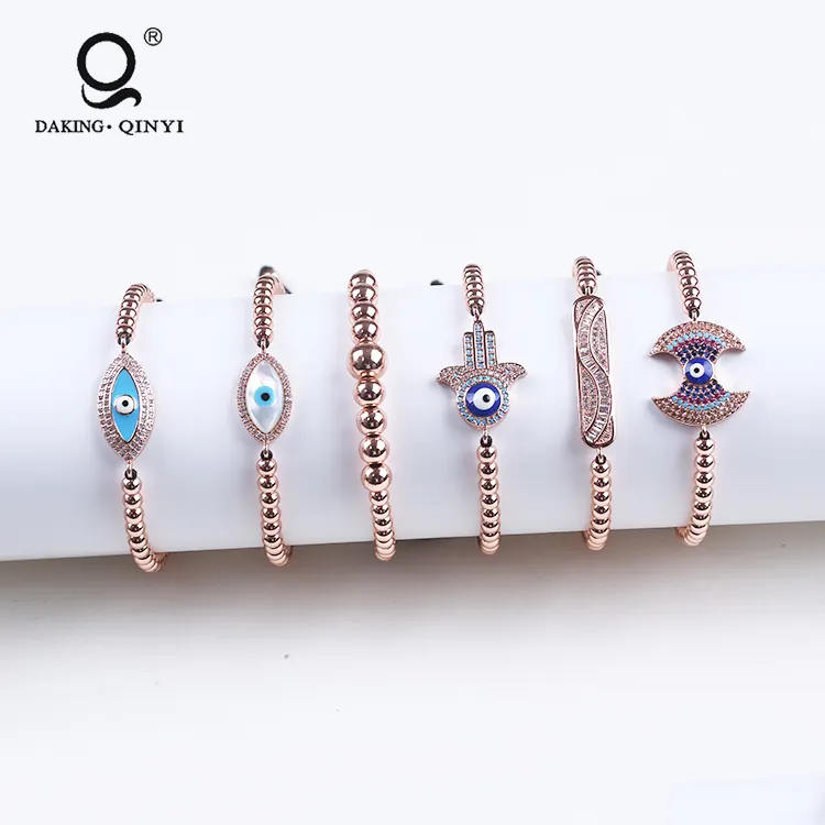 Pulseira artesanal de contas de ouro, bracelete tecido com cordões, bijoux