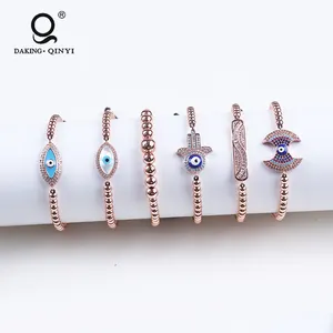 Cuentas de oro hechas a mano, pulsera tejida con cadenas de cordón, Bisutería