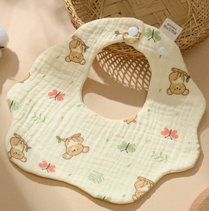 Simpatico orso stampato mussola cotone bavaglini morbidi bandane pulsante Saliva fascia per capelli rutta vestiti per bambini - Product Image 6
