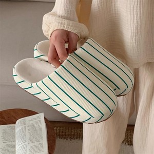 XIXIXITIAO pantoufles de maison pour femmes hommes antidérapantes chaussures d'intérieur à rayures minimalistes glissières de sol en mousse à mémoire de forme pour la maison - Product Image 3