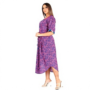 Handmade Indian Cotton Tunic Top – 100% Cotton Hand Block Printed Floral Design Casual Ethnic Midi Length Blouse for Women - Product Image 1