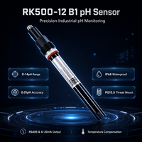 Elektroda pH Submersible dengan Fitting Berulir PG13.5 Konektor M8 Rentang 0-14pH untuk Pemantauan Air Konvensional