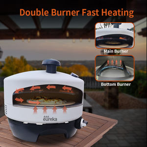 فرن بيتزا محمول للاستخدام الخارجي والداخلي، مقاس 16 بوصة، مصنوع من الفولاذ المقاوم للصدأ، يعمل بحارق غاز البروبان - Product Image 3