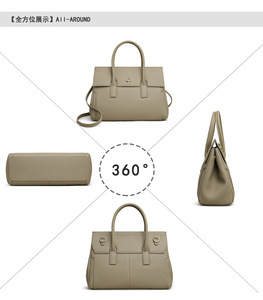 Bolso de Mano de Cuero Genuino al por Mayor, Bolso de Cuero Vacuno de Lujo para Mujer, Bolso Tote Grande de Diseñador para Oficina y Negocios - Product Image 3