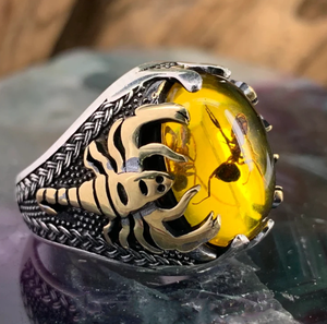 <span class=keywords><strong>2023</strong></span> nuevo anillo para hombre, piedra de ágata Natural ovalada grande, tendencia Retro con incrustaciones de circón amarillo, anillo de hormiga - Product Image 1