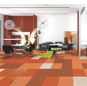 Dalles de moquette en polypropylène pour bureaux commerciaux 50x50cm, dalles de moquette pour sols résidentiels <span class=keywords><strong>100x100</strong></span> - Product Image 5