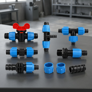 Conector Divisor de Manguera Antidesgarro de Plástico Virgen Azul Vietdrip de 16 mm con Conexión Rápida ISO Certificado para Riego Agrícola - Product Image 3