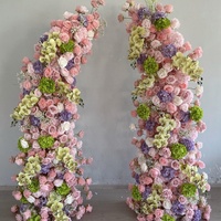 Arche de fleurs artificielles personnalisable, nouveau style, vente directe usine, toile de fond de mariage, arche florale