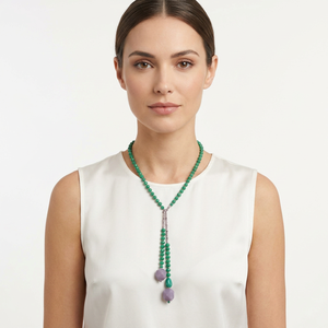 Collier Bohème Unisexe Vert Fait Main en Alliage Perlé avec Cristal et Fermoir Plaqué Or 18K – Bijou Tendance - Product Image 2